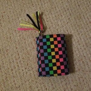 Rainbow checkered wallet
